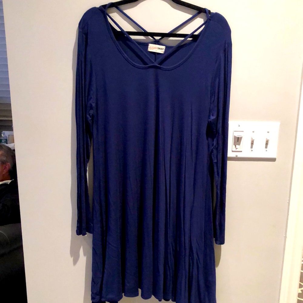 Sugar Snap Navy Blue long sleeve casual dress! From a boutique in Annapolis!